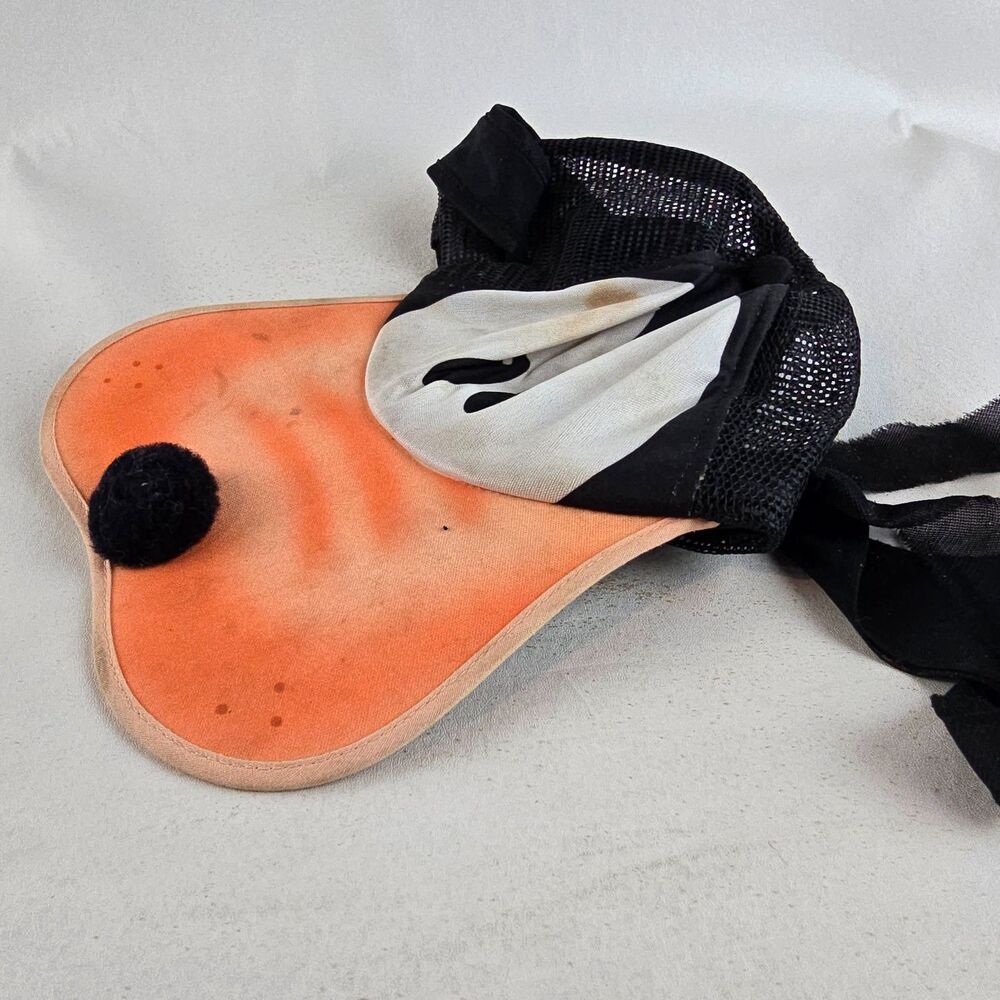 Vintage Goofy Hat Kids Vintage Black Orange Mesh Costume Cap Atlas Made in USA - Picture 4 of 8